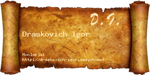 Draskovich Igor névjegykártya